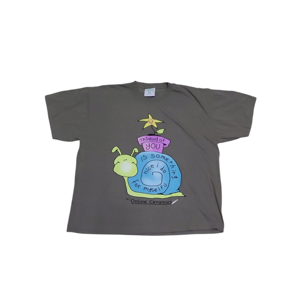 Online Ceramics "Thinking Of You" Brown T-Shirt *Sold Out* Size XL NWOT